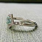 Vintage Aquamarine and Diamond Engagement Ring