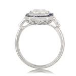 Stunning Art Deco Emerald Diamond Vintage Ring