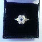 Art Deco 18ct Gold Sapphire and Diamond Ring