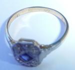 Art Deco 18ct Gold Sapphire and Diamond Ring