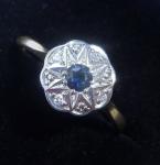 Art Deco 18ct Gold Sapphire and Diamond Star Ring