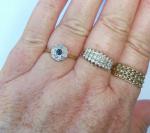 Art Deco 18ct Gold Sapphire and Diamond Star Ring