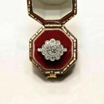 2Ct Round Cut Diamond Vintage Flower Engagement Ring