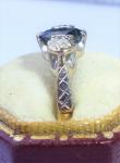 Art Deco 18ct Gold Sapphire & Diamond Ring
