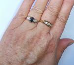 Art Deco 18ct Gold Sapphire & Diamond Ring