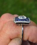 Antique French Sapphire Diamond Ring - Rare Find