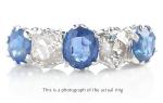 Edwardian 5 Stone Ceylon Sapphire Diamond Ring
