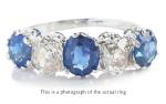Edwardian 5 Stone Ceylon Sapphire Diamond Ring