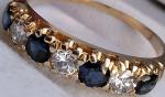 18Ct Gold Sapphire Diamond Vintage Eternity Ring