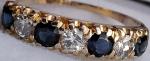 18Ct Gold Sapphire Diamond Vintage Eternity Ring