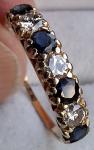 18Ct Gold Sapphire Diamond Vintage Eternity Ring