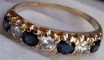 18Ct Gold Sapphire Diamond Vintage Eternity Ring