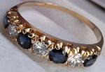 18Ct Gold Sapphire Diamond Vintage Eternity Ring