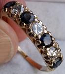 18Ct Gold Sapphire Diamond Vintage Eternity Ring
