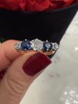 Antique Art Deco Diamond and Sapphire Gold Ring
