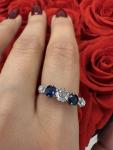 Antique Art Deco Diamond and Sapphire Gold Ring