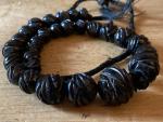Whitby Jet Graduated Carved Bead Necklace