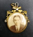Brass Double Photo Locket Pendant with Glass