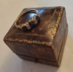 Vintage Sapphire Gold Engagement Ring with Box
