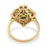 Oval Cut Green Emerald Halo Engagement Ring