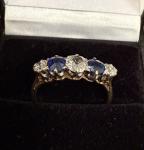 Antique Art Deco Diamond and Sapphire Gold Ring