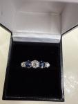 Antique Art Deco Diamond and Sapphire Gold Ring