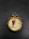 Brass Double Photo Locket Pendant with Glass