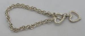 Vintage Art Deco Sterling Silver Heart Bracelet