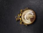 Brass Double Photo Locket Pendant with Glass
