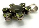Vintage 1910 Silver Pendant with Natural Peridot