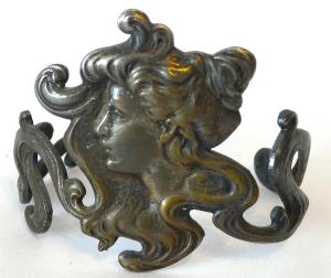 Art Nouveau Gilt Metal Antique Bracelet Bangle