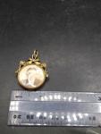 Brass Double Photo Locket Pendant with Glass