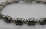 Vintage Art Deco Sterling Silver Smoky Quartz Bracelet