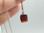 Edwardian 9ct Gold Garnet & Pearl Pendant Necklace