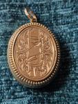 Antique Knights Templar Yellow Metal Locket Pendant