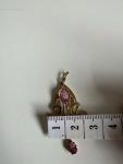 Vintage Art Nouveau 9K Gold Pink Sapphire Pendant