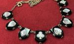 Victorian Jet and Crystal Playing Cards Necklace