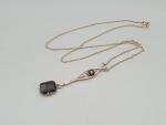 Edwardian 9ct Gold Garnet & Pearl Pendant Necklace