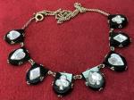 Victorian Jet and Crystal Playing Cards Necklace