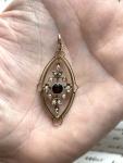 Edwardian 9ct Gold Garnet Pendant Necklace