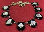 Victorian Jet and Crystal Playing Cards Necklace