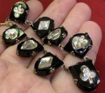 Victorian Jet and Crystal Playing Cards Necklace