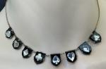 Victorian Jet and Crystal Playing Cards Necklace