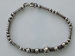 Antique Silver Beaded Bracelet - Unique Charm