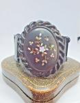 Victorian Whitby Jet and Mother of Pearl Cuff