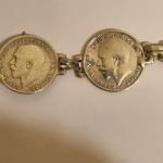 Antique Sterling Silver Threepence Coin Bracelet