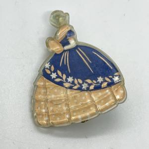 Charming Antique Art Deco Lady Brooch, Signed