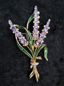 Vintage Lavender Bouquet Brooch - Antique Floral Gift