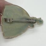 Charming Antique Art Deco Lady Brooch, Signed