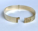 Ladies Floral Etched Antique Rolled Gold Bangle